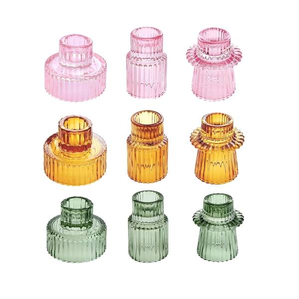 Glass Candle Holder Set: Taper, Tealight & Votive