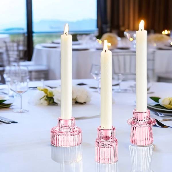 Glass Candle Holder Set: Taper, Tealight & Votive