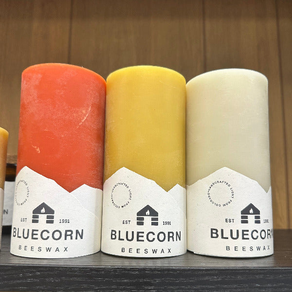 beeswax pillar candles