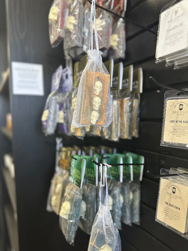 solid air fresheners hanging in packages