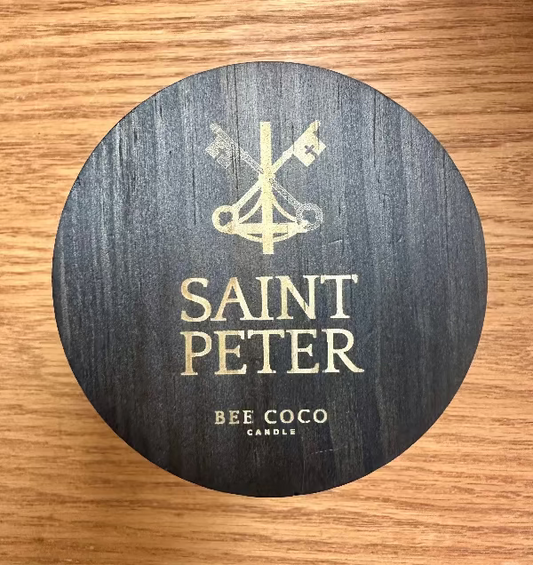 St. Peter Saint Candle Engraved Lid