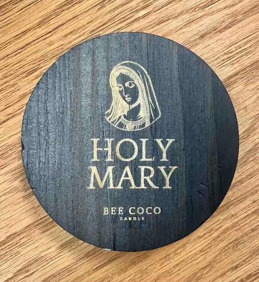 Holy Mary Saint Candle Engraved Lid