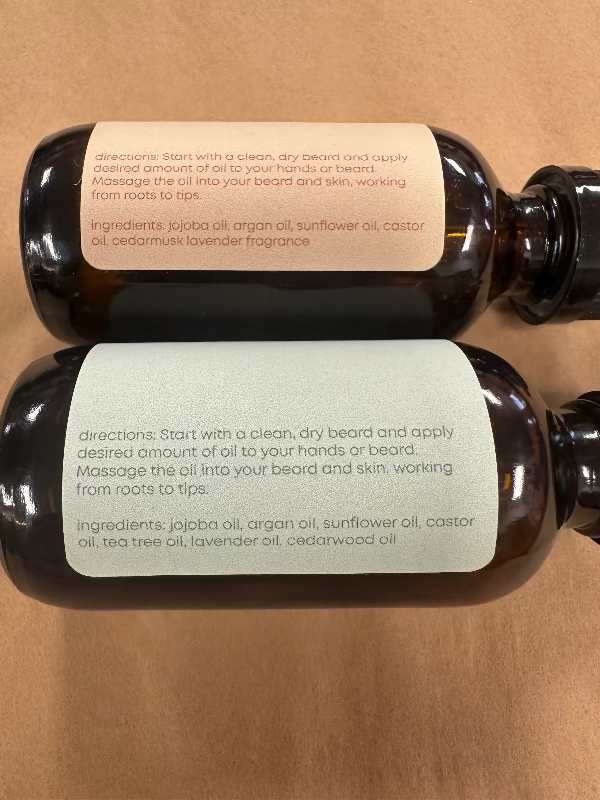 beard oil ingredient label