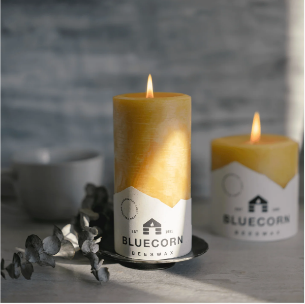 beeswax pillar candles