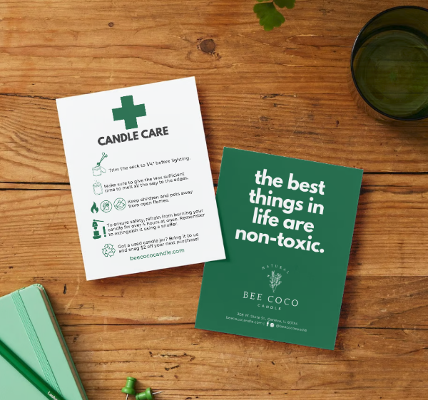 Bee Coco Candle Candle Care Toolkit Cards