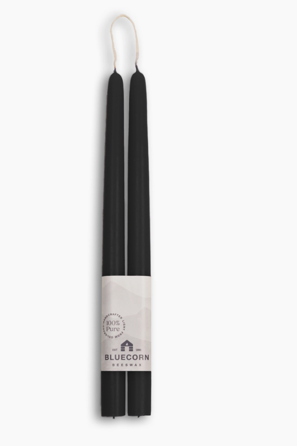black beeswax taper