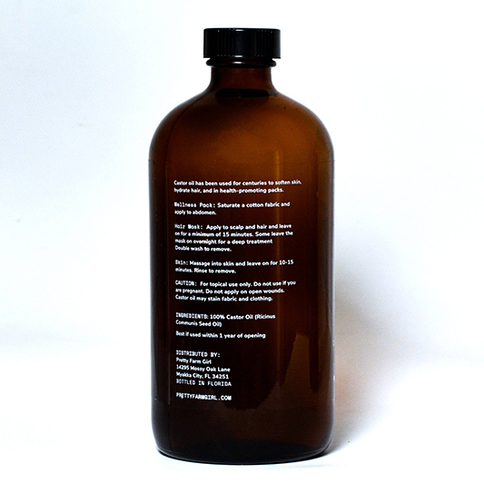 Hexane free cold pressed castor oil bottle