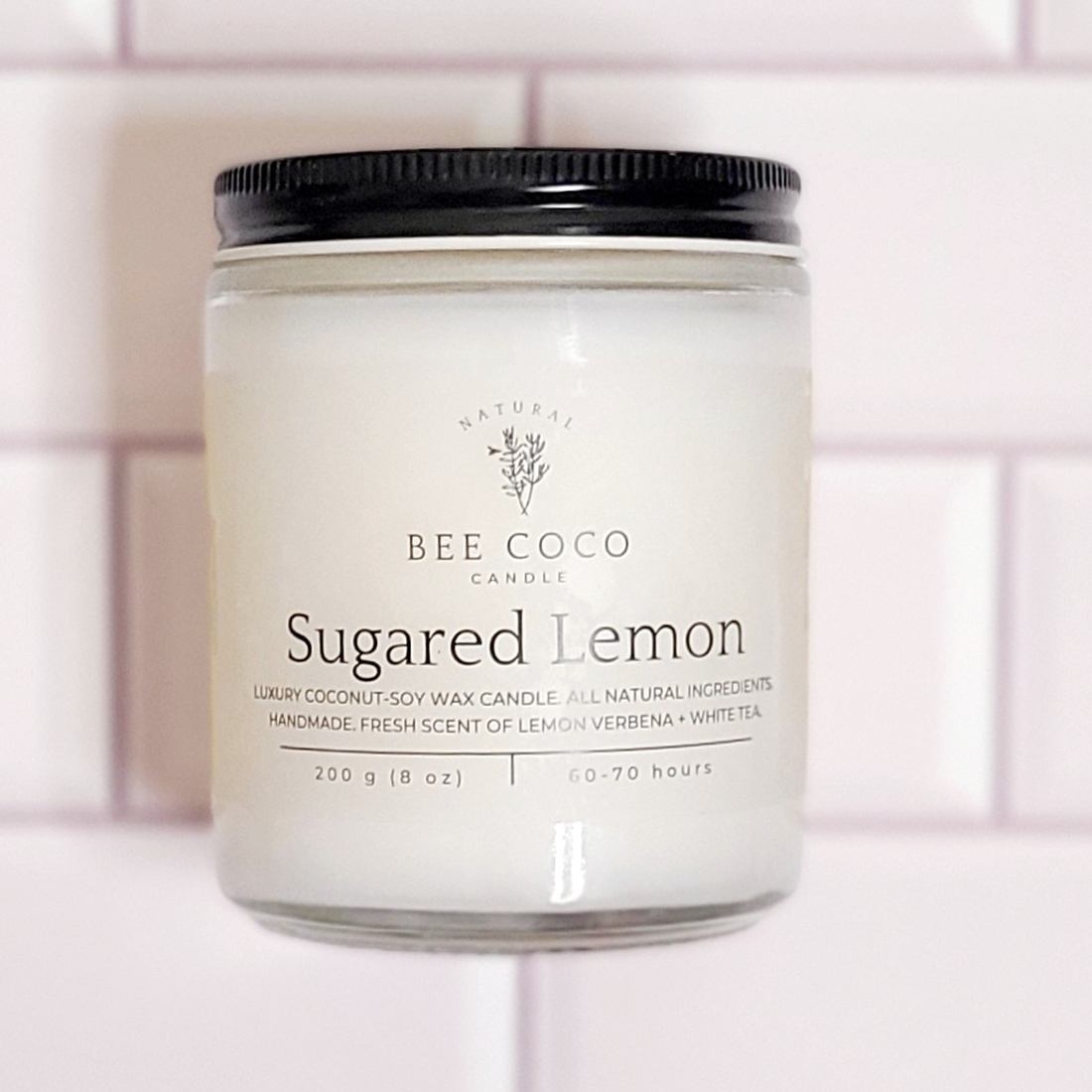 Bee Coco Candle Sugared Lemon 8 oz Scented Candle