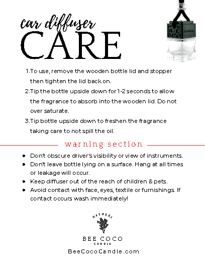 Car diffuser instruction graphic