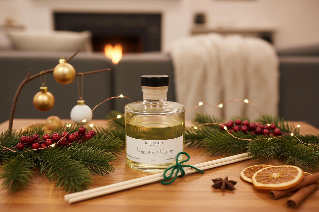 Wondrous Winter Reed Diffuser in a beautiful Christmas home