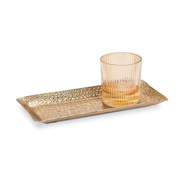 Small Rectangle Hammered Tray-Antique Gold