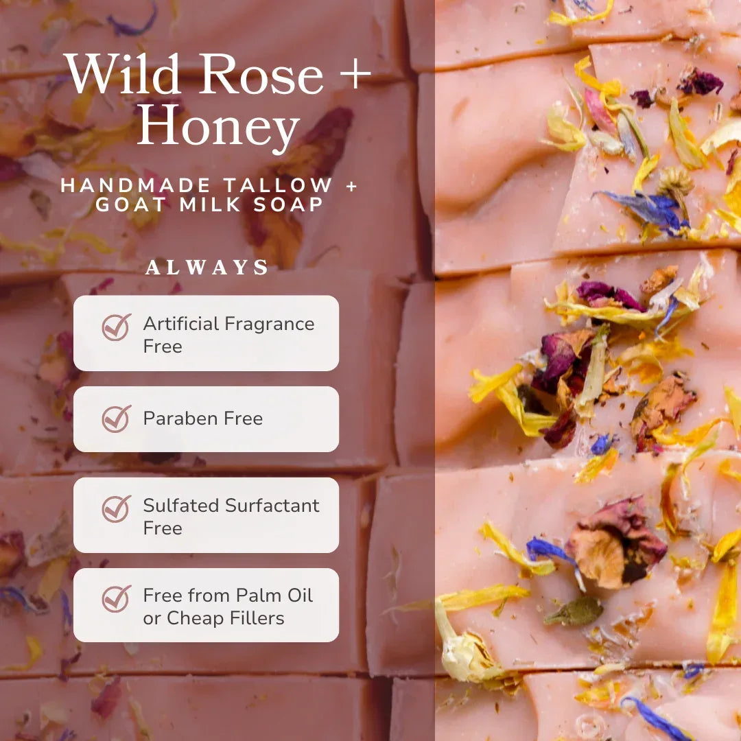 Rose Milk + Honey Tallow Soap - Bee Coco Candle