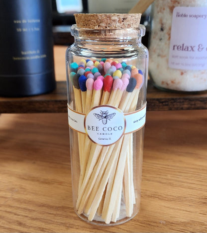 Multicolor Safety Matches in Jar