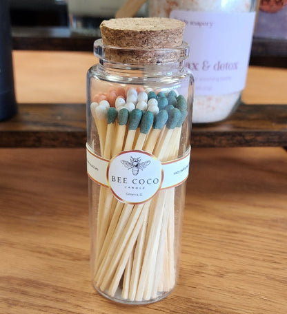 Tricolor Safety Matches in Jar