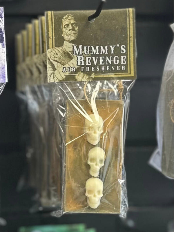 Solid air freshener with skulls on it