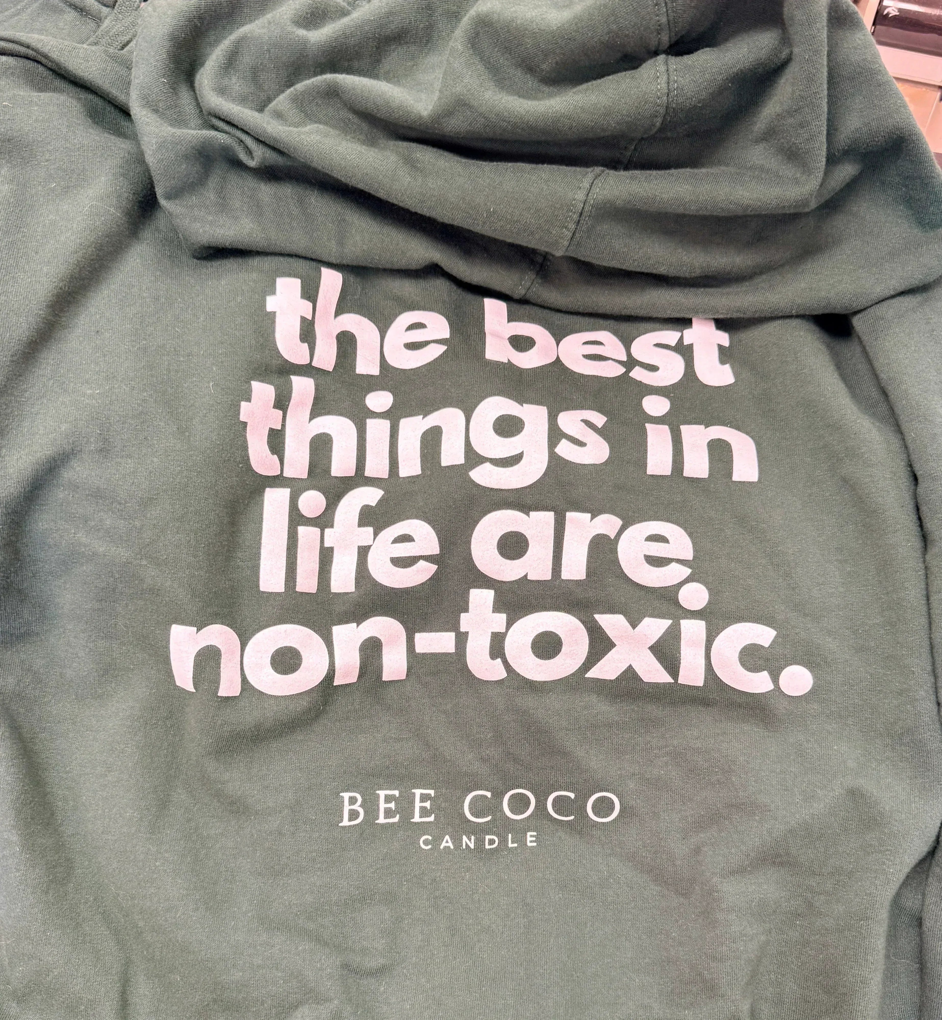 Bee Coco Candle Full-Zip Hoodie – Green - Bee Coco Candle