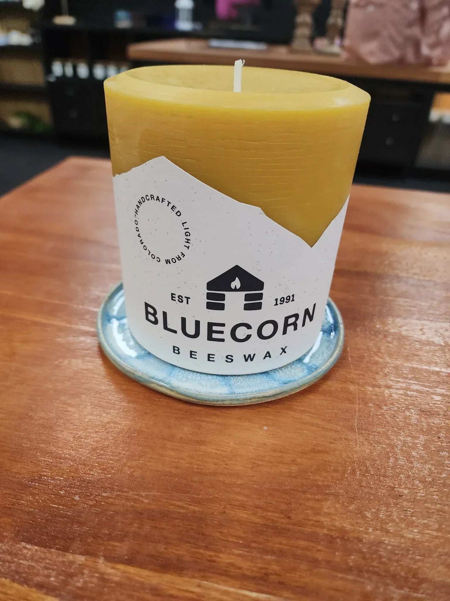 4" One-of-a-Kind Pottery Pillar Candle Plates - Bee Coco Candle