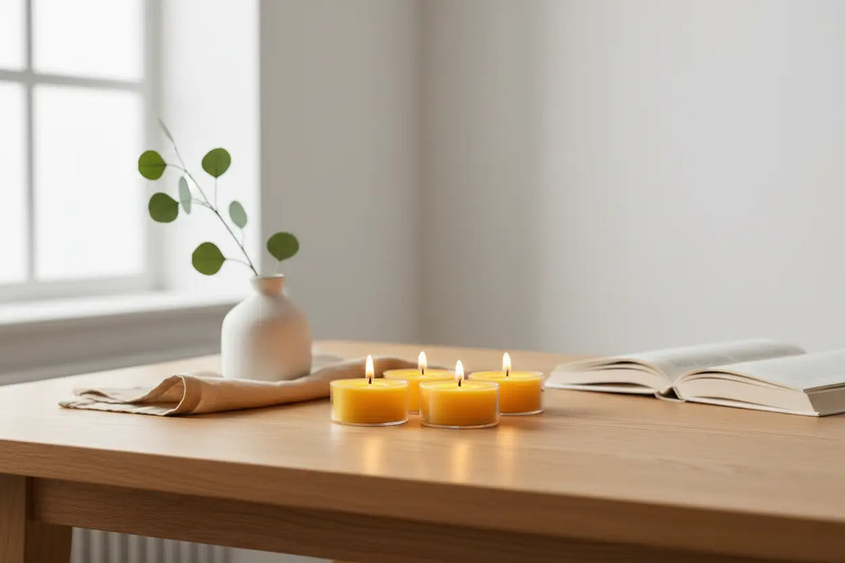 Pure Beeswax Tea Light Candles – Cozy Glow, Naturally