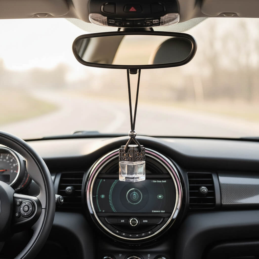 hanging-car-diffuser-clear-mirror - Bee Coco Candle