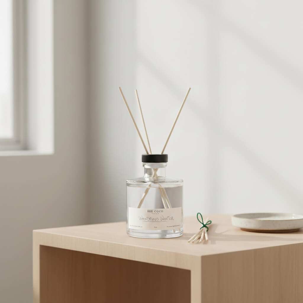 reed-diffuser-lifestyle-clear-liquid - Bee Coco Candle