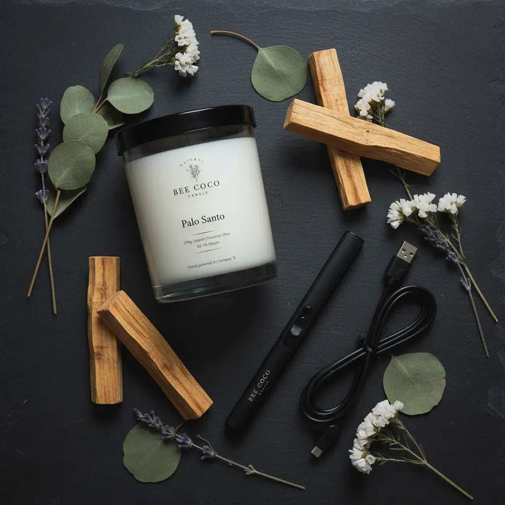 usb-lighter-with-palo-santo-dark-slate - Bee Coco Candle