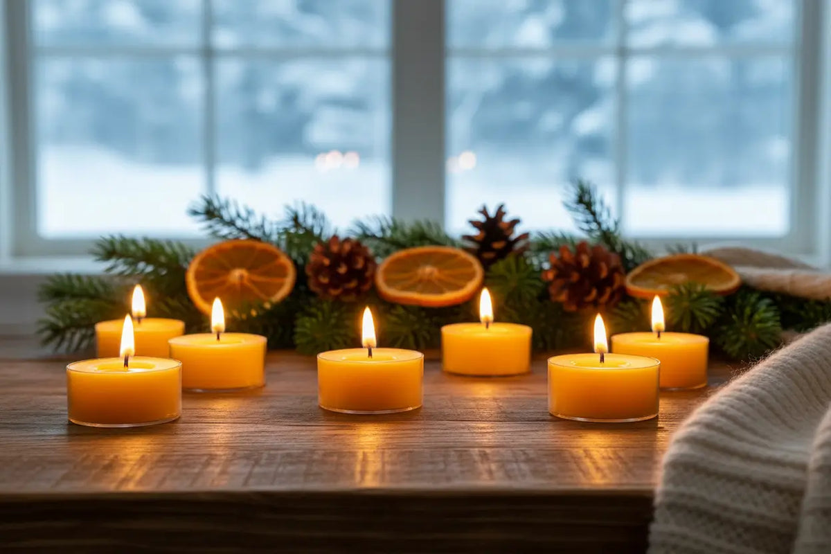 Pure Beeswax Tea Light Candles – Cozy Glow, Naturally