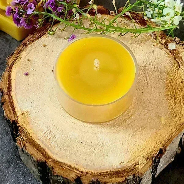 Pure Beeswax Tea Light Candles – Cozy Glow, Naturally - Bee Coco Candle