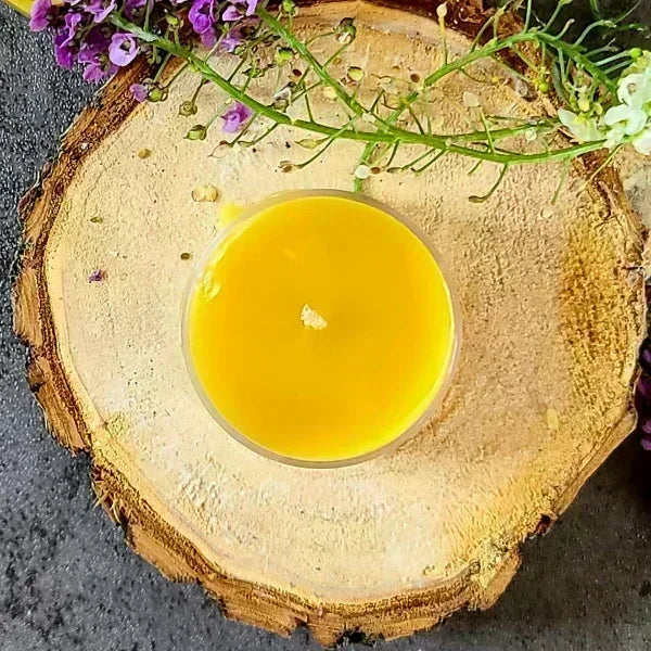 Pure Beeswax Tea Light Candles – Cozy Glow, Naturally - Bee Coco Candle