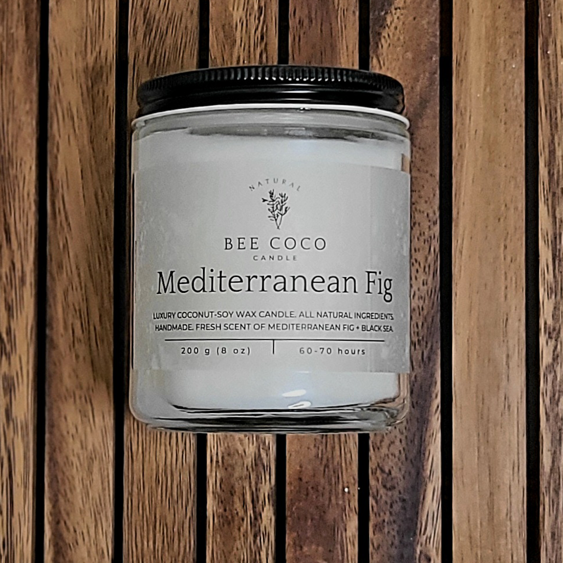 Bee Coco Candle Mediterranean Fig 8 oz Scented Candle